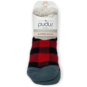 Padua Slipper Socks Red and Black Plaid
